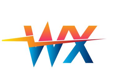 Letter WX logo with Lightning icon, letter combination Power Energy Logo design for Creative Power ideas, web, business and company.
