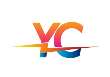 Letter YC logo with Lightning icon, letter combination Power Energy Logo design for Creative Power ideas, web, business and company.