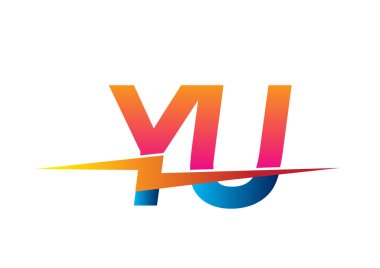 Letter YU logo with Lightning icon, letter combination Power Energy Logo design for Creative Power ideas, web, business and company.