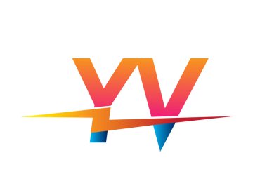 Letter YV logo with Lightning icon, letter combination Power Energy Logo design for Creative Power ideas, web, business and company.