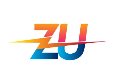 Letter ZU logo with Lightning icon, letter combination Power Energy Logo design for Creative Power ideas, web, business and company.