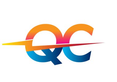 Letter QC logo with Lightning icon, letter combination Power Energy Logo design for Creative Power ideas, web, business and company.