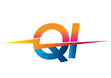 Letter QI logo with Lightning icon, letter combination Power Energy Logo design for Creative Power ideas, web, business and company.