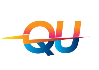 Letter QU logo with Lightning icon, letter combination Power Energy Logo design for Creative Power ideas, web, business and company.