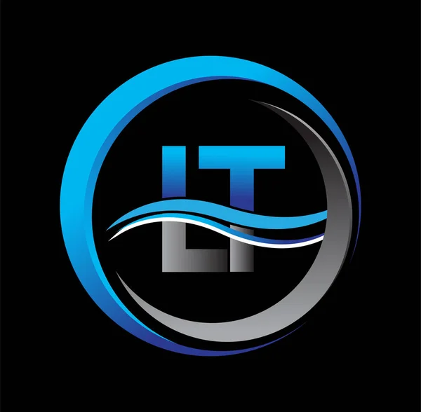 Lettera Iniziale Logo Nome Della Società Colore Blu Grigio Sul — Vettoriale Stock