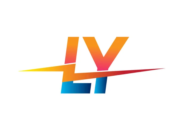 Letter Logo Lightning Icon Letter Combination Power Energy Logo Design — Vector de stock