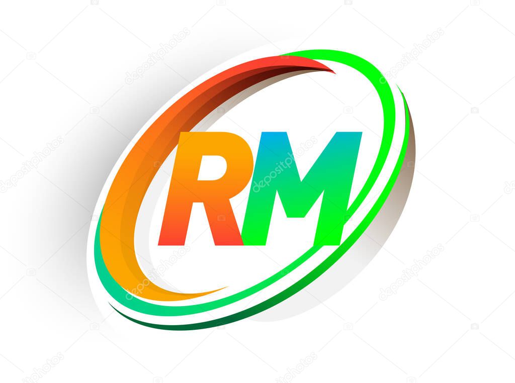 Initial Letter Rm Logotype Company Name Colored Orange And Green Circle And Swoosh Design Modern Logo Concept Vector Logo For Business And Company Identity Larastock
