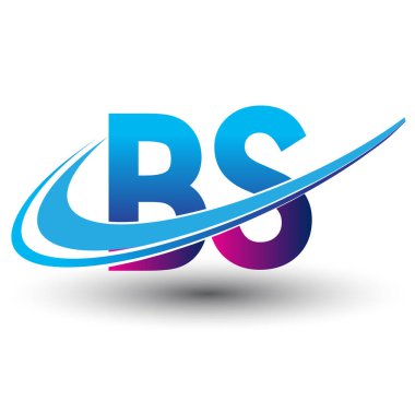 İlk harf BS logotype şirketi adı mavi ve morumsu çizim. iş ve şirket kimliği için vektör logosu.