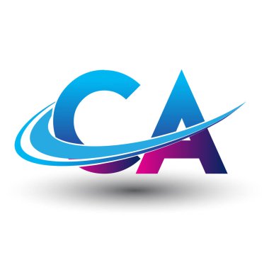 İlk harf CA logotype şirketi adı mavi ve morumsu çizim. iş ve şirket kimliği için vektör logosu.