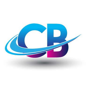 İlk harf CB logotype şirket adı mavi ve morumsu çizim. iş ve şirket kimliği için vektör logosu.