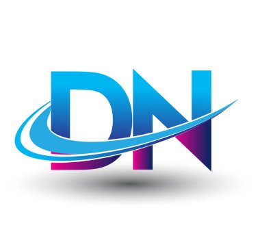 İlk harf DN logotype şirket adı mavi ve morumsu çizim. iş ve şirket kimliği için vektör logosu.