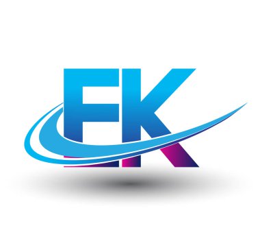 İlk harf EK logotype şirketi adı mavi ve morumsu çizim. iş ve şirket kimliği için vektör logosu.