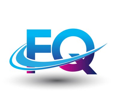 İlk harf FQ logotype şirketi adı mavi ve morumsu çizim. iş ve şirket kimliği için vektör logosu.
