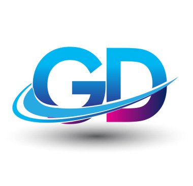 İlk harf GD logotype şirketi adı mavi ve morumsu çizim. iş ve şirket kimliği için vektör logosu.