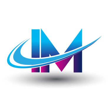 İlk harf IM logotype şirket adı mavi ve morumsu çizim. iş ve şirket kimliği için vektör logosu.