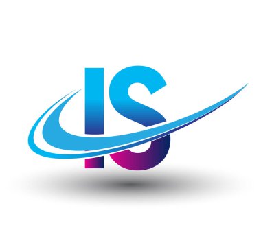 İlk harf logotype şirketi adı mavi ve morumsu desenli. iş ve şirket kimliği için vektör logosu.