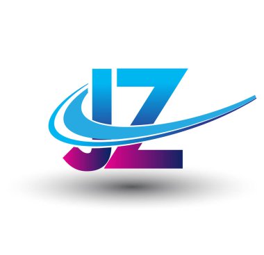 İlk harf JZ logotype şirket adı mavi ve morumsu çizim. iş ve şirket kimliği için vektör logosu.