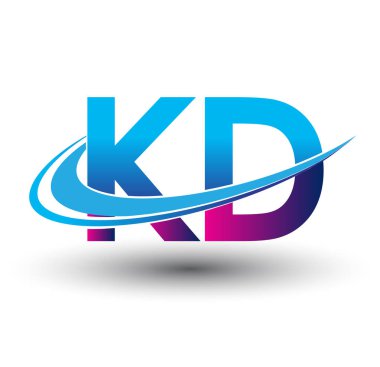İlk harf KD logotype şirketi adı mavi ve morumsu çizim. iş ve şirket kimliği için vektör logosu.