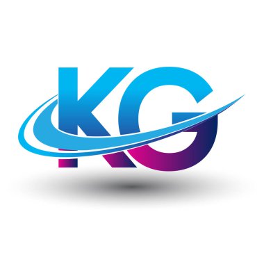 İlk harf KG logotype şirketi adı mavi ve morumsu çizim. iş ve şirket kimliği için vektör logosu.