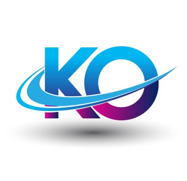 İlk harf KO logotype şirket adı mavi ve morumsu çizim. iş ve şirket kimliği için vektör logosu.