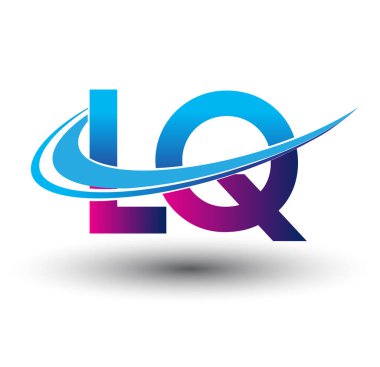 İlk harf LQ logotype şirketi adı mavi ve morumsu çizim. iş ve şirket kimliği için vektör logosu.