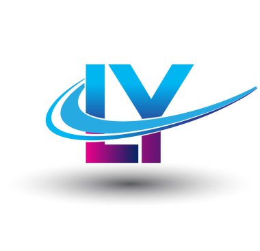 İlk harf LY logotype şirket adı mavi ve morumsu swoosh tasarımı. iş ve şirket kimliği için vektör logosu.