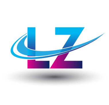 İlk harf LZ logotype şirket adı mavi ve morumsu çizim. iş ve şirket kimliği için vektör logosu.