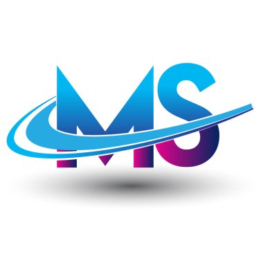 İlk harf MS logotype şirket adı mavi ve morumsu çizim. iş ve şirket kimliği için vektör logosu.