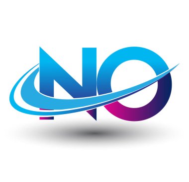 İlk harf HAYIR logotype şirketi adı mavi ve morumsu çizim. iş ve şirket kimliği için vektör logosu.