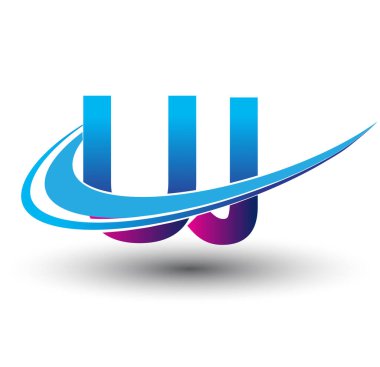 İlk harf UJ logotype şirketi adı mavi ve morumsu çizim. iş ve şirket kimliği için vektör logosu.