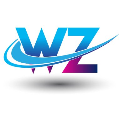 İlk harf WZ logotype şirket adı mavi ve morumsu çizim. iş ve şirket kimliği için vektör logosu.