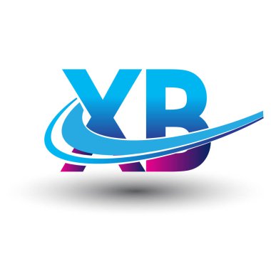 İlk harf XB logotype şirket adı mavi ve morumsu çizim. iş ve şirket kimliği için vektör logosu.