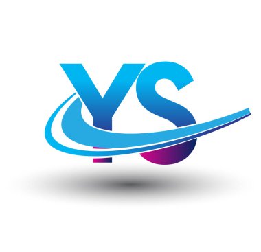 YS logotype şirketinin ilk harfi mavi ve morumsu çizim. iş ve şirket kimliği için vektör logosu.