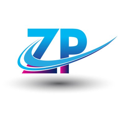 İlk harf ZP logotype şirket adı mavi ve morumsu çizim. iş ve şirket kimliği için vektör logosu.