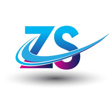 İlk harf ZS logotype şirket adı mavi ve morumsu çizim. iş ve şirket kimliği için vektör logosu.