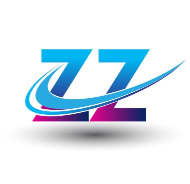 İlk harf ZZ logotype şirket adı mavi ve morumsu çizim. iş ve şirket kimliği için vektör logosu.