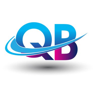 İlk harf QB logotype şirket adı mavi ve morumsu çizim. iş ve şirket kimliği için vektör logosu.
