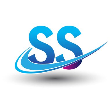 İlk harf SS logotype şirketi adı mavi ve morumsu çizim. iş ve şirket kimliği için vektör logosu.