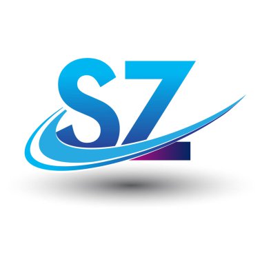 İlk harf SZ logotype şirket adı mavi ve morumsu çizim. iş ve şirket kimliği için vektör logosu.
