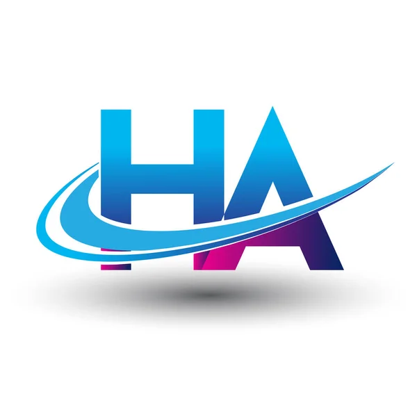 Harf Logotype Şirketi Adı Mavi Morumsu Çizim Şirket Kimliği Için — Stok Vektör
