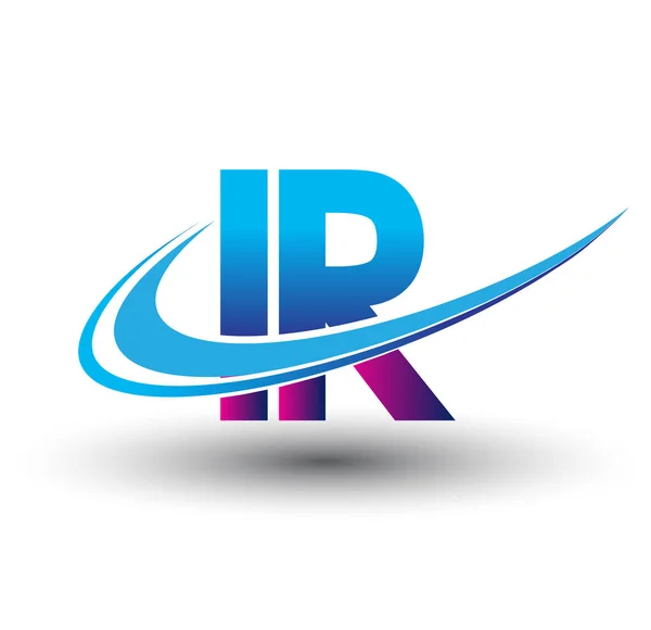Lettre Initiale Logo Nom Entreprise Coloré Bleu Magenta Swoosh Design — Image vectorielle