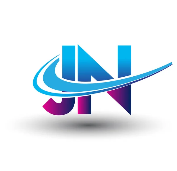 Lettre Initiale Logotype Entreprise Nom Coloré Bleu Magenta Swoosh Design — Image vectorielle