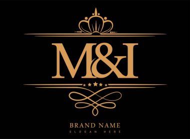 MI İlk logo, Amperand ilk logo altın kaplama ve klasik desenli.