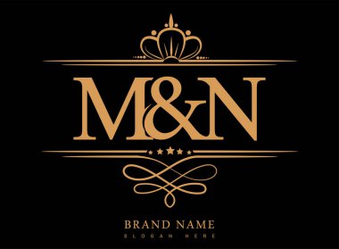 MN İlk logo, Amperand ilk logo altın kaplama ve klasik desenli.