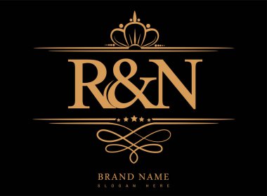 RN İlk logo, Amperand ilk logo altın kaplama ve klasik desenli.
