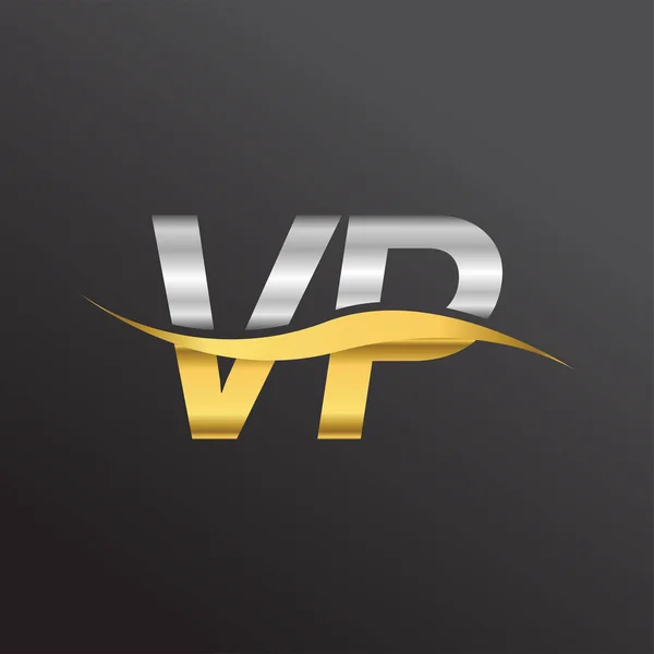 글자로 금색과 은색의스푸 디자인이다 비즈니스 정체성을 Vector Logotype — 스톡 벡터