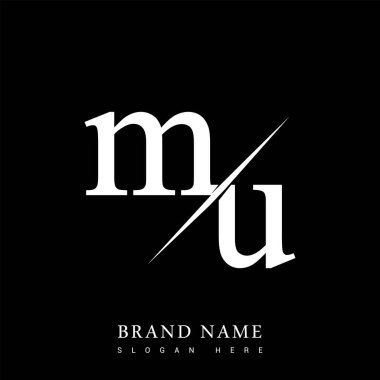 Şirketin adı siyah ve beyaz renk ve / renk tasarımı için U harfi. İş ve şirket kimliği için vektör logosu.