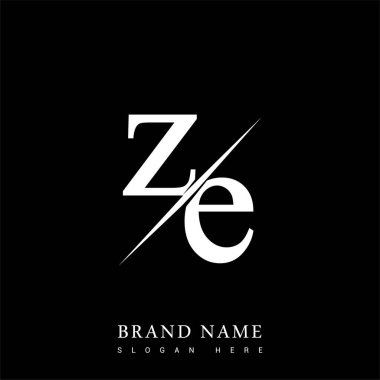 Şirket adı olan siyah-beyaz renk ve / renk tasarımı için ilk harf ZE. İş ve şirket kimliği için vektör logosu.