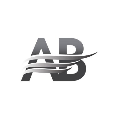 Initial AB wing logo, grey color vector logotype, logo for company name business and company identity.