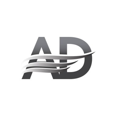 Initial AD wing logo, grey color vector logotype, logo for company name business and company identity.